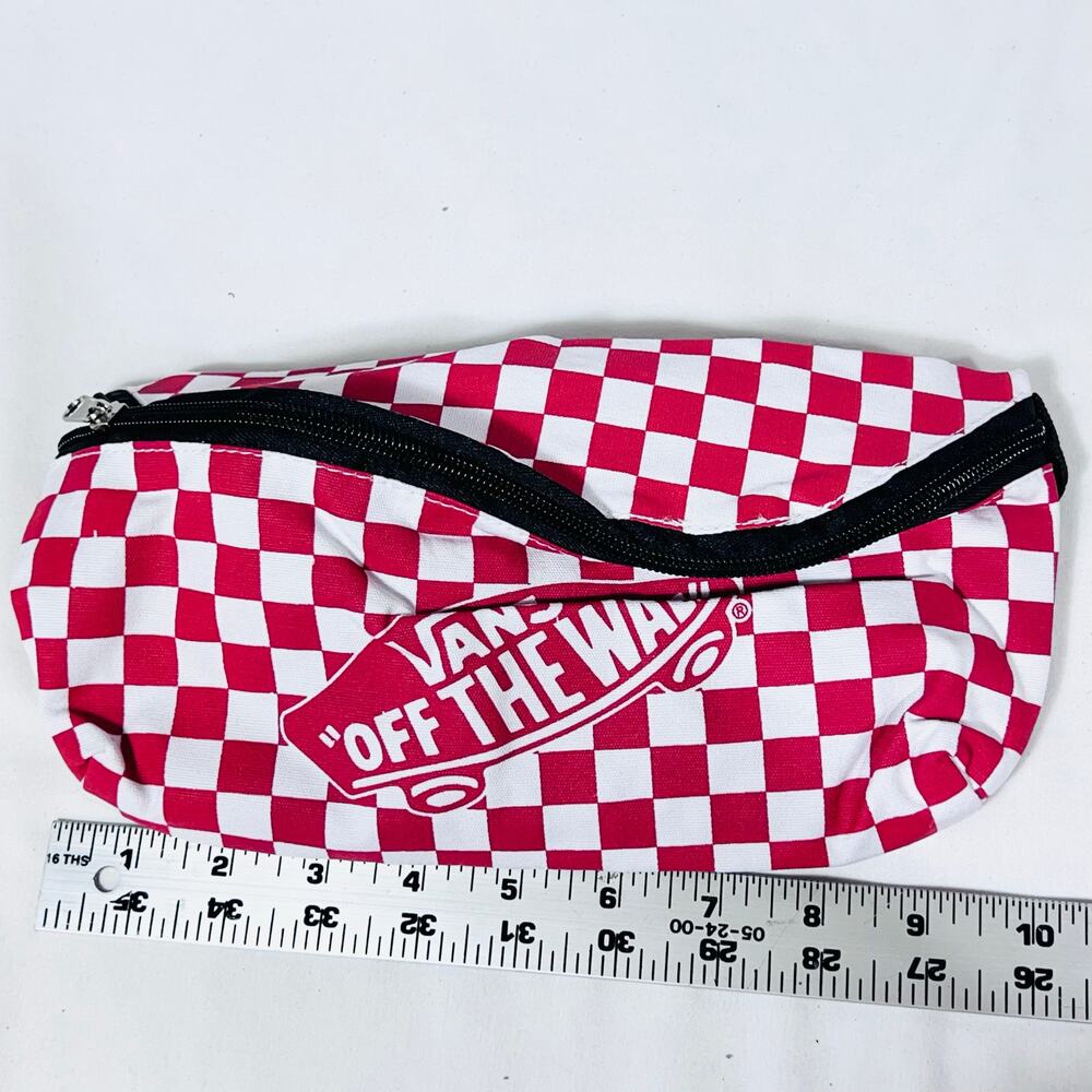 Vans Classic Checkered Fanny Pack Red White Big Logo Belt Bag Crossbody New - Picture 6 of 7